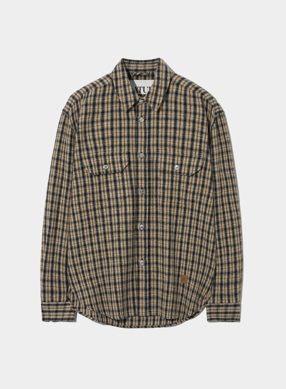 Double Pocket Flannel Check Shirts - Sunset Black