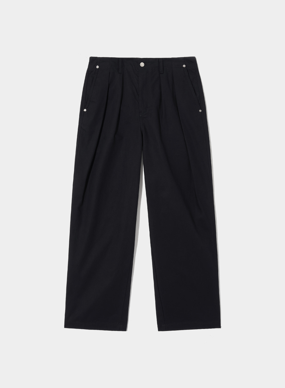Two Tuck Wide Classic Chino Pants - Classic Black