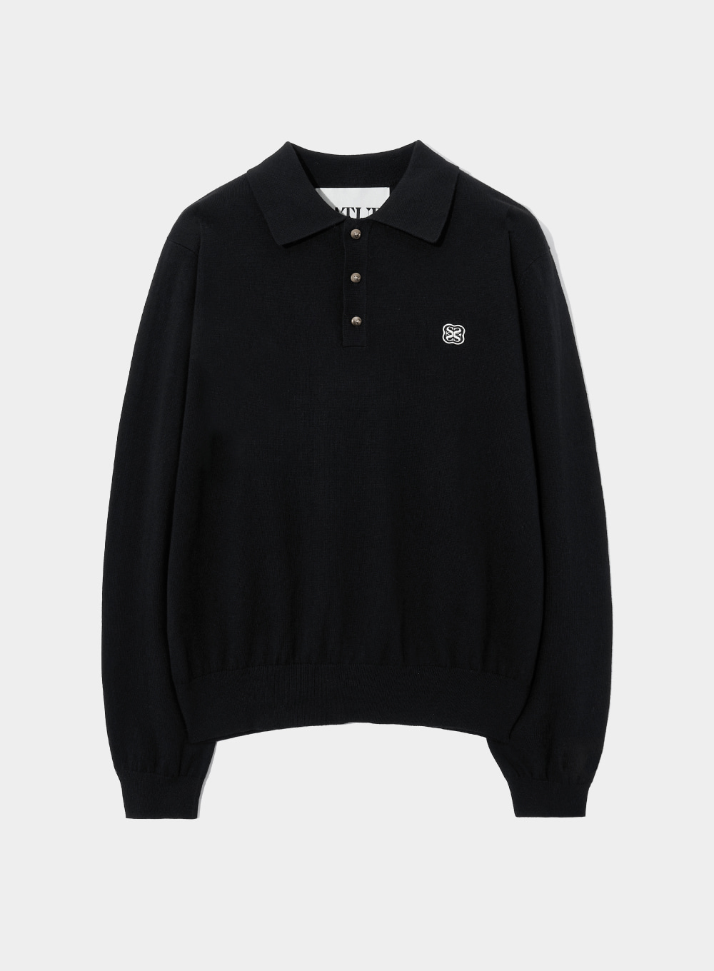 All Day Satur Basic Polo Knit - Classic Black