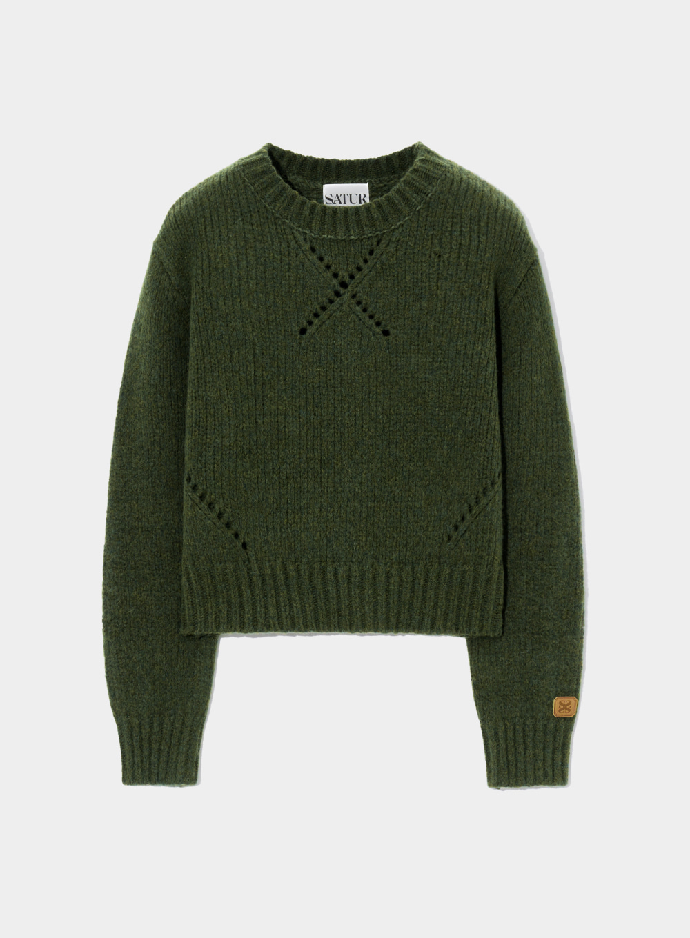 (W) Cardiff Wool Blend Pullover Knit - Olive Khaki