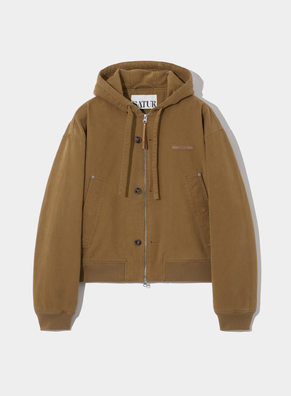 Teo Padded Hooded Zip-Up - Camel Brown