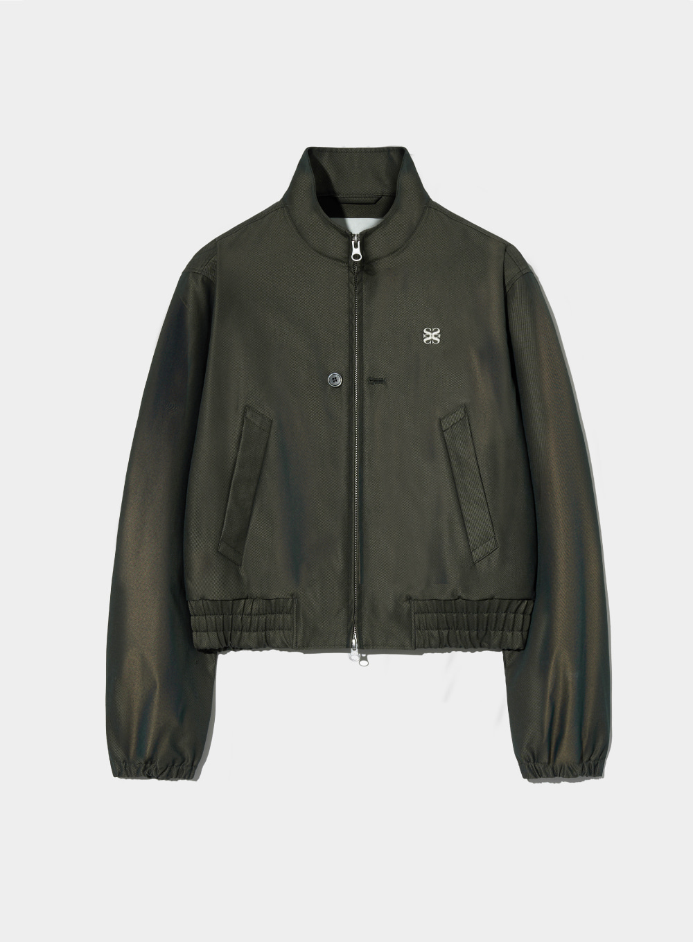 (W) Lecce Two Tone Zip Up Jacket - Glitter Green Brown
