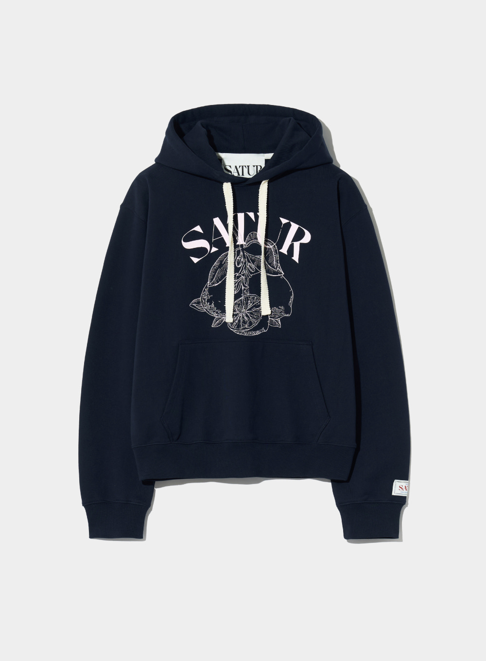 (W) Cafri Citron Drawing Graphic Hoodie - Blossom Navy