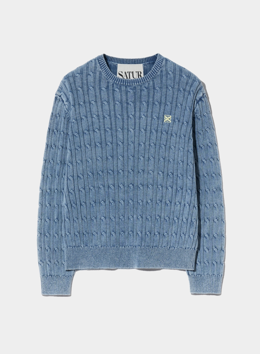 (W) Classic Dyed Cable Knit - Midnight Blue