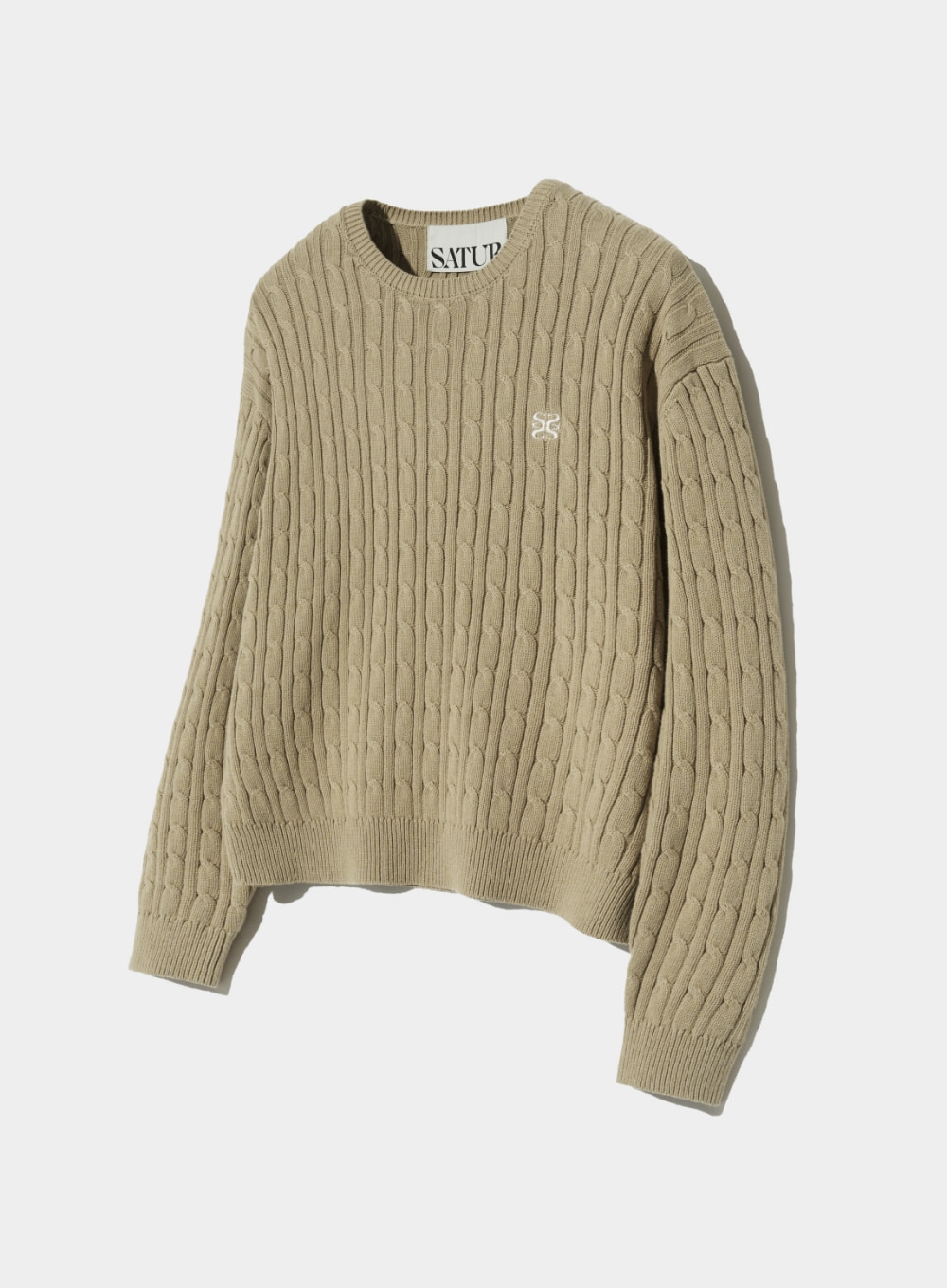 Classic Solid Cable Knit - Organic Beige