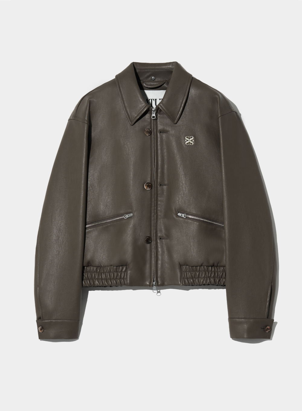 (W) Teo Vegan Leather Blouson Jacket - Vintage Brown