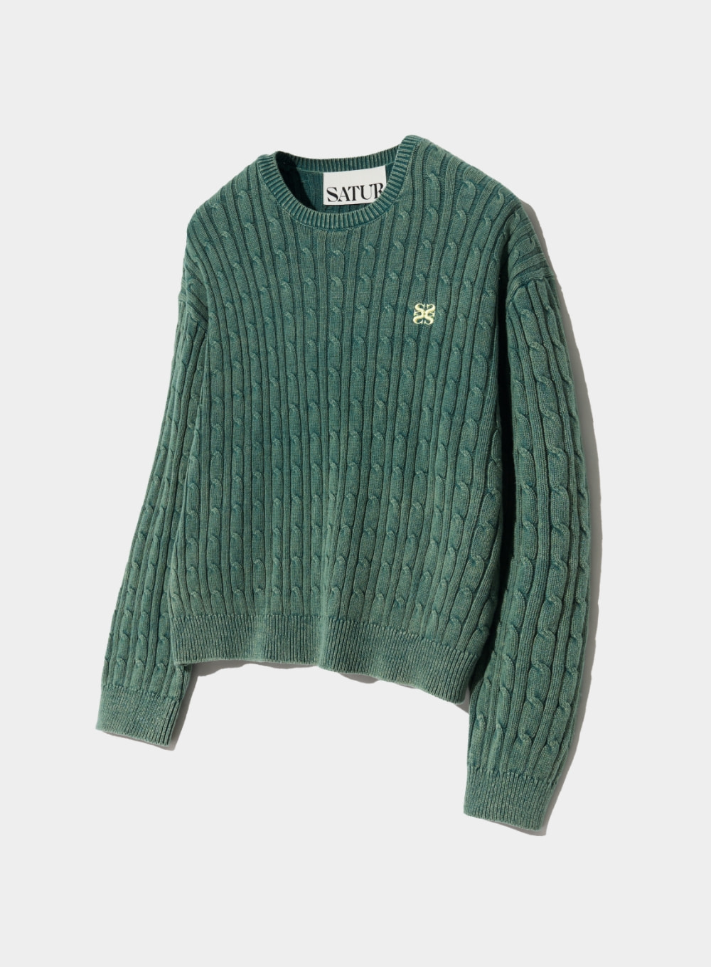 Classic Dyed Cable Knit - Vintage Green