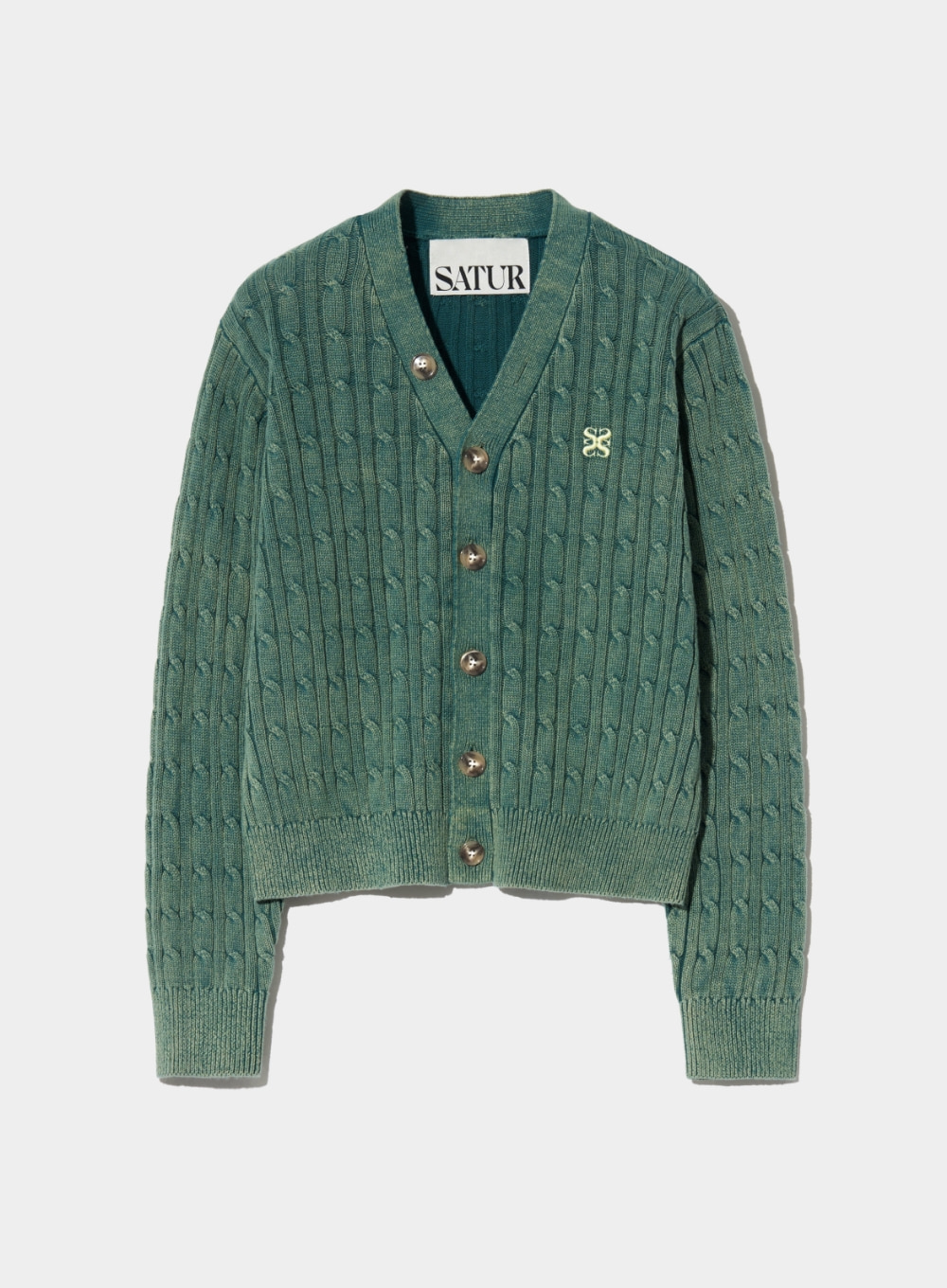 (W) Faro Over Size Cable Cardigan - Classic Green