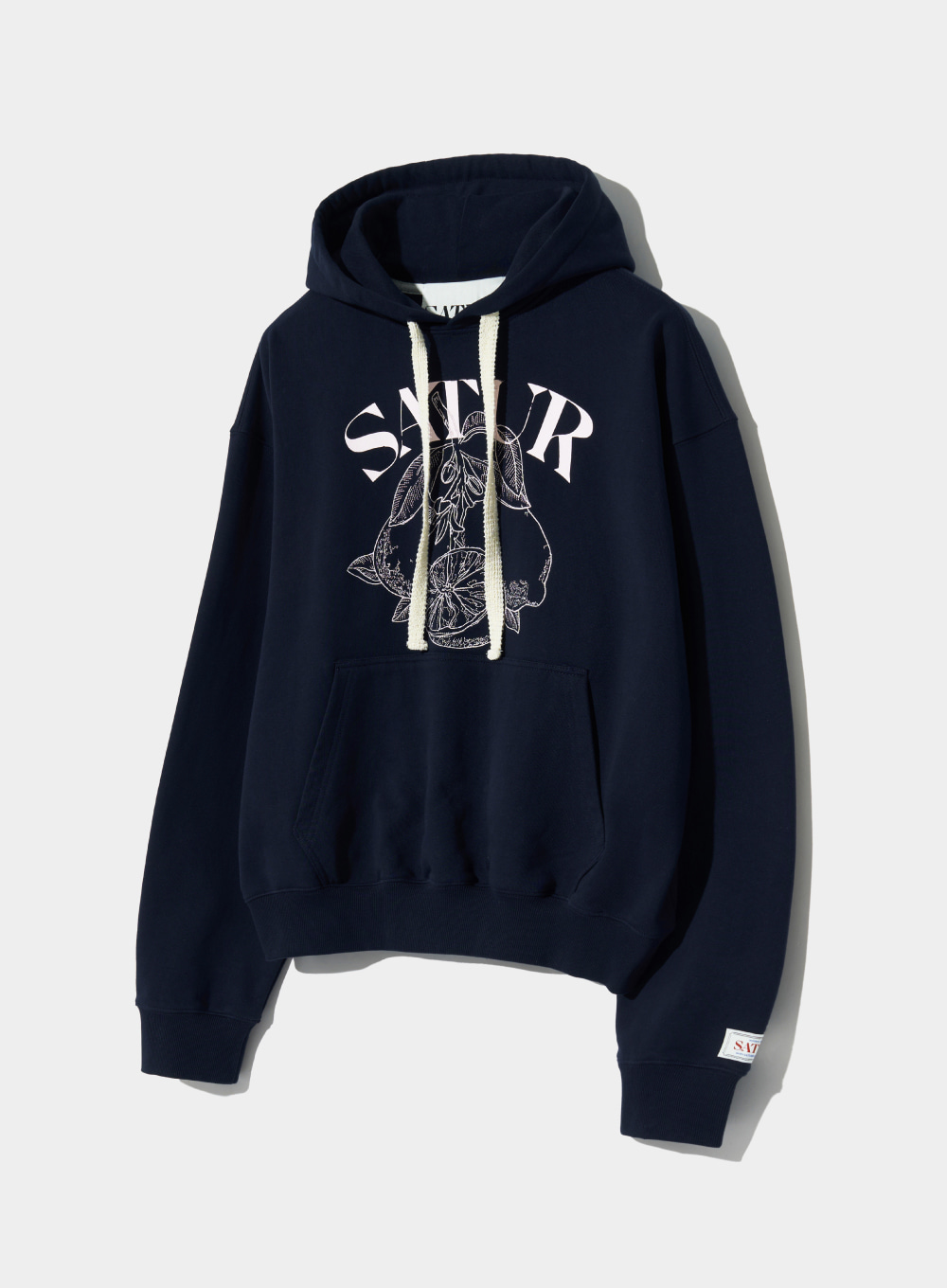 Cafri Citron Drawing Graphic Hoodie - Blossom Navy