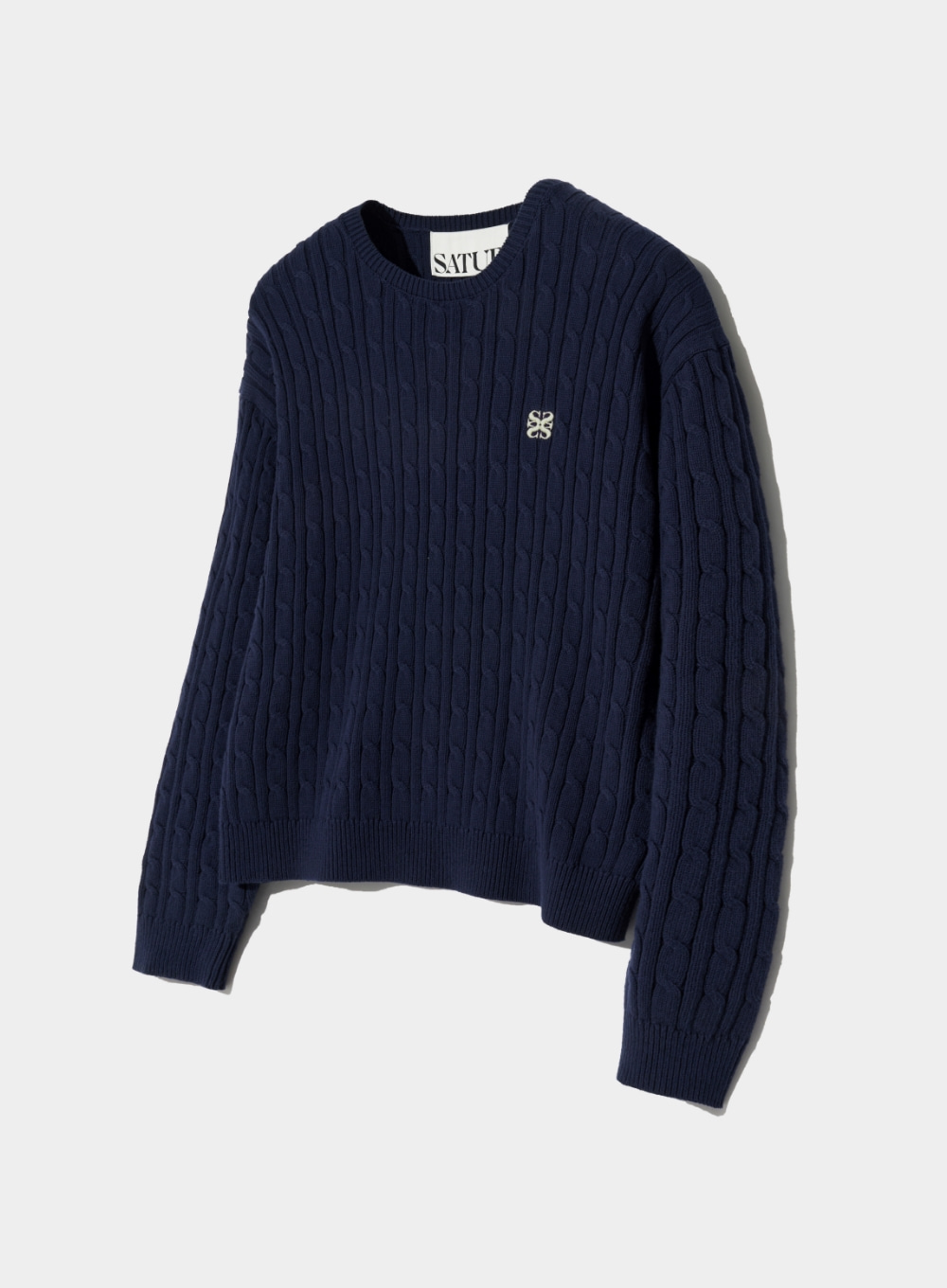 Classic Solid Cable Knit - Classic Navy