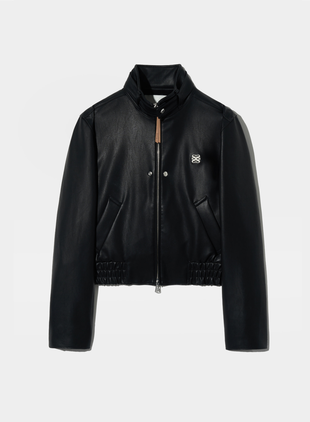 (W) Lecce Leather Zip Up Jacket - Classic Black
