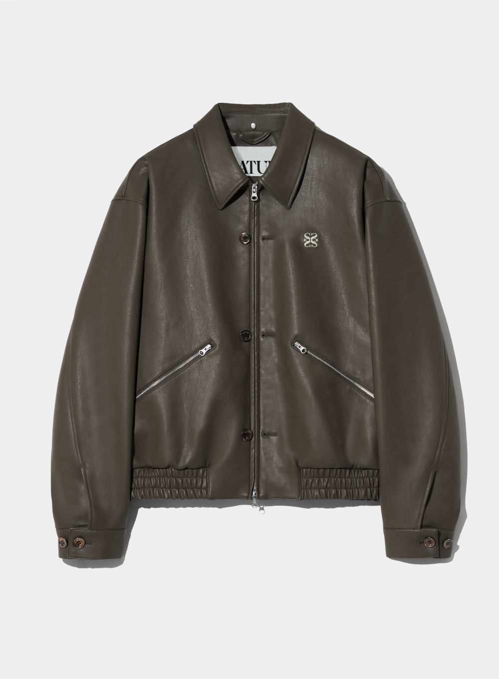 Teo Vegan Leather Blouson Jacket - Vintage Brown