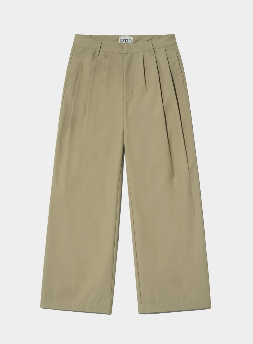 (W) Bliss 3-Tuck Wide Chino Pants - Heritage Beige