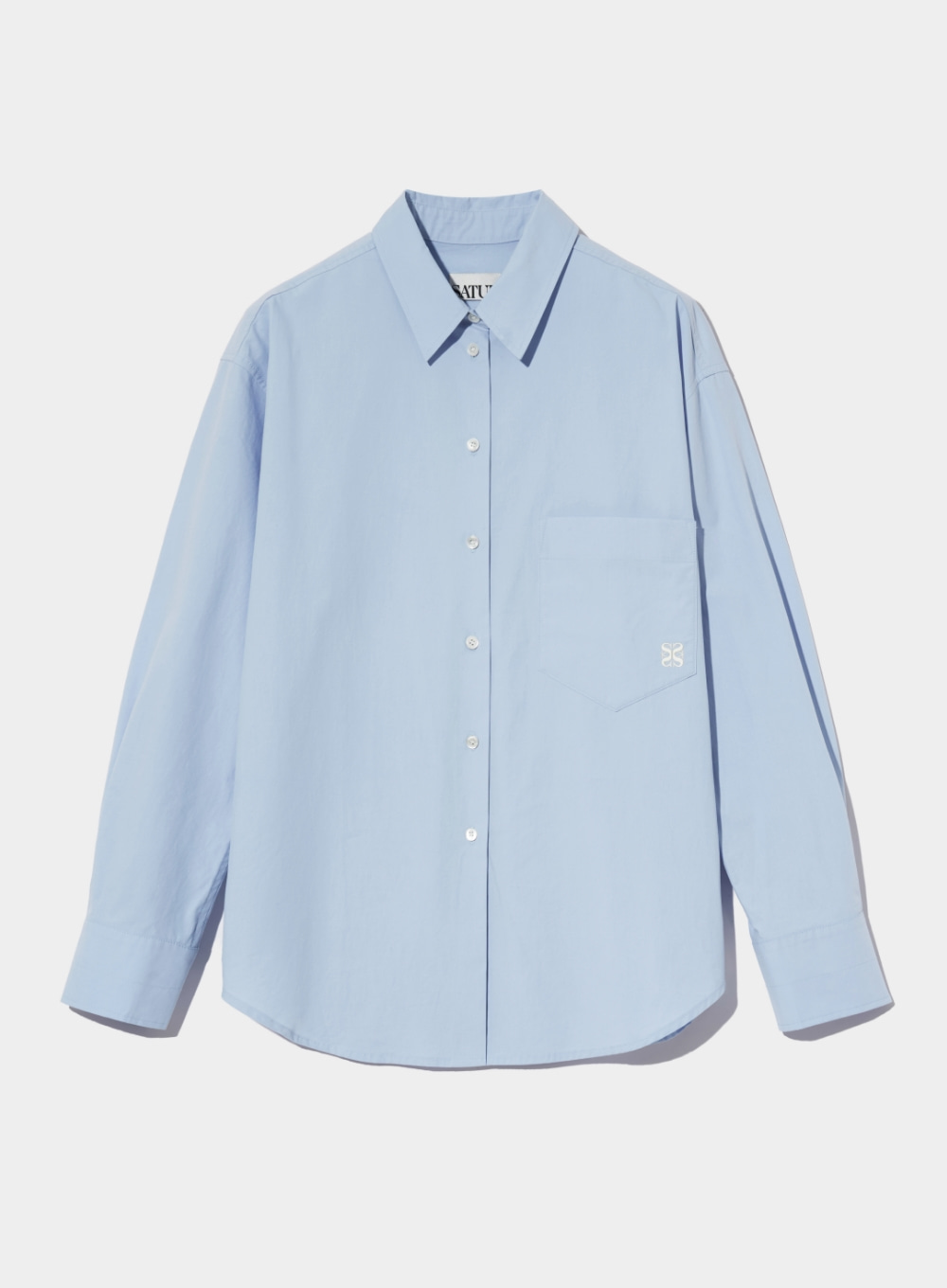(W) Basic Pocket Shirt - Sky Blue