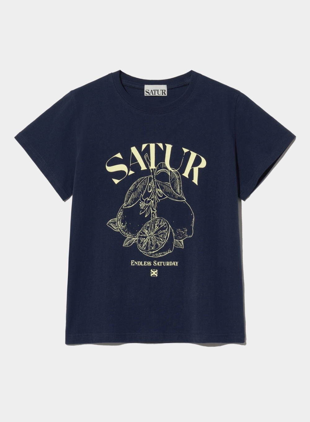 (W) Capri Citron Drawing Summer Graphic T-Shirts - Sunset Navy