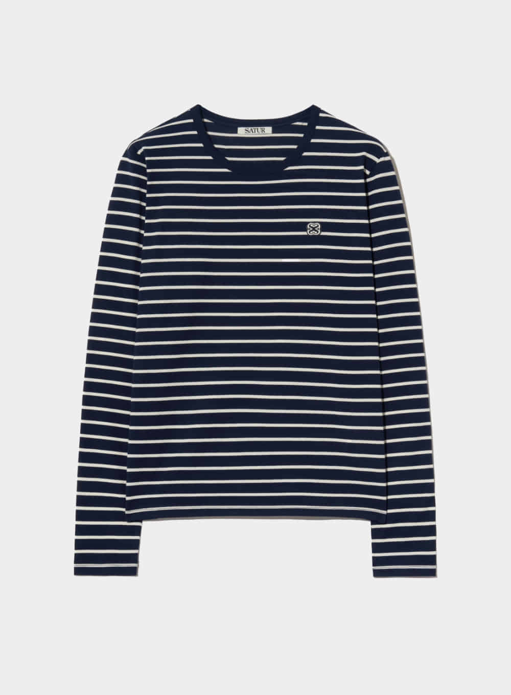 (W) All Day Cotton Stripe Long Sleeve - Classic Navy