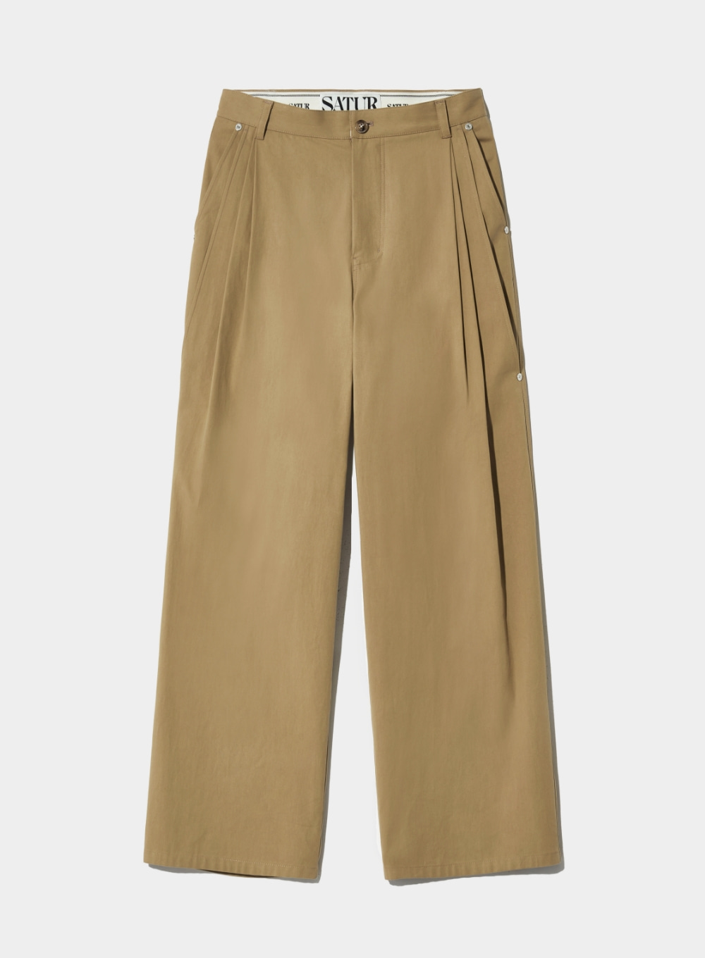 Vinales 2-Tuck Wide Chino Pants - Classic Beige
