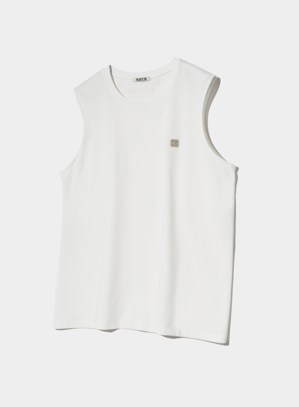 All Day Crew Neck Layered Sleeveless Top - Clean White
