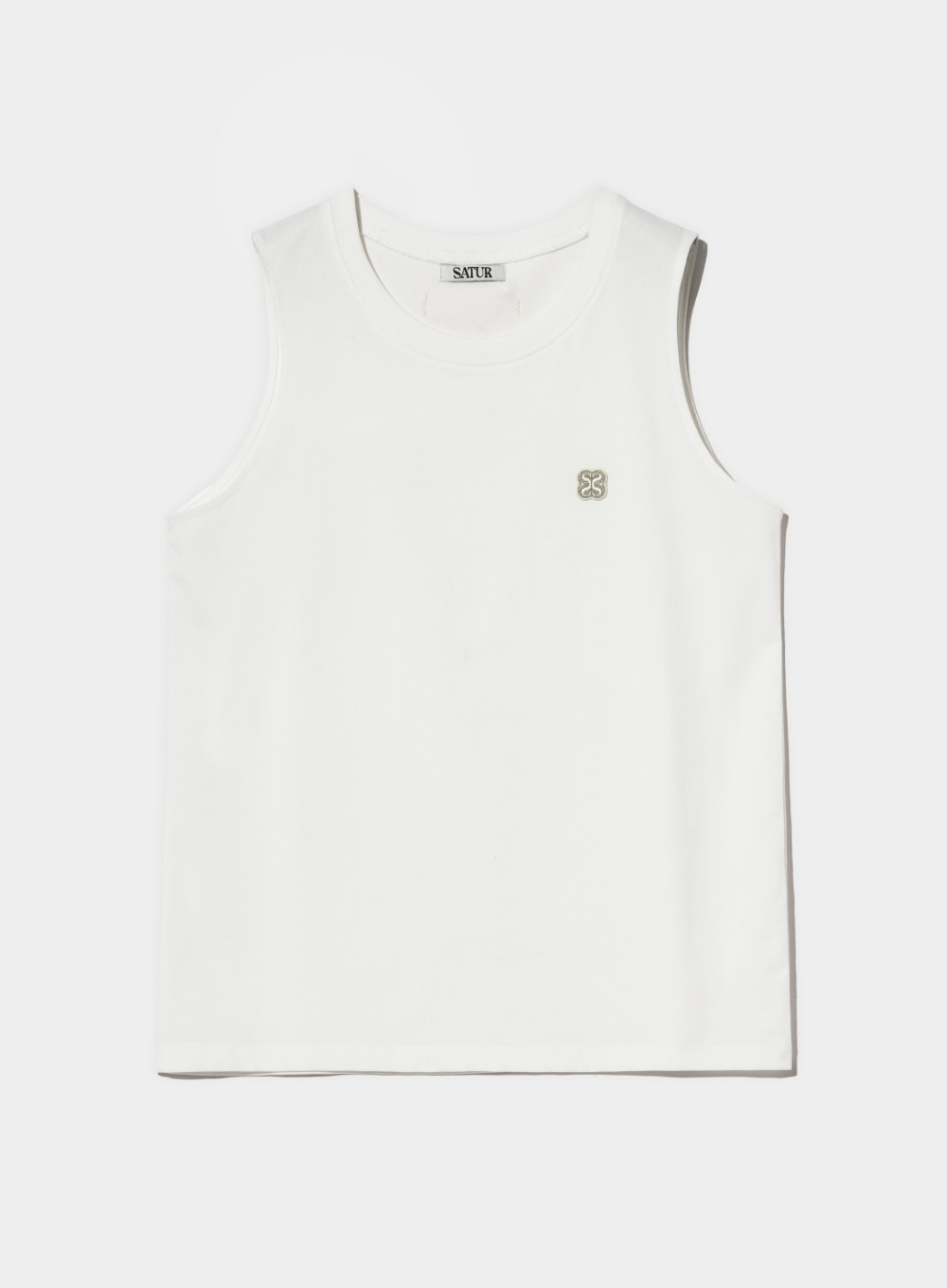 (W) All Day Crew Neck Layered Sleeveless Top - Clean White