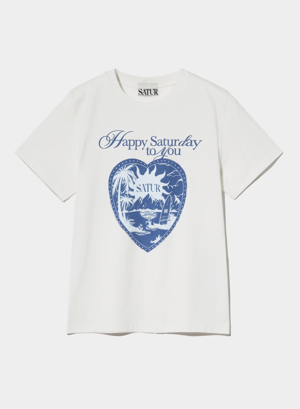 (W) Sunrise in Heart Graphic T-Shirt - Clean White