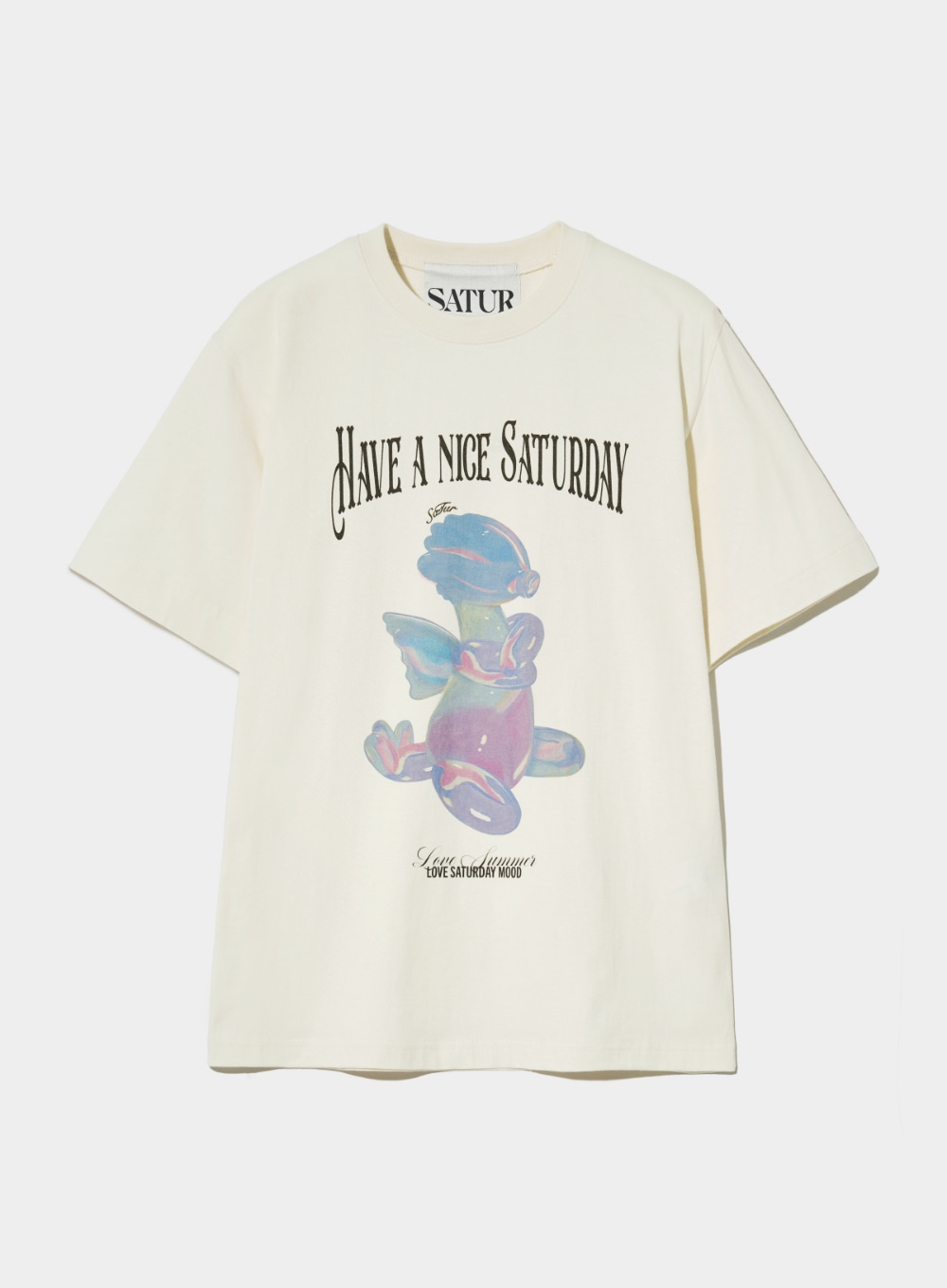 Blue Dragon Balloon Graphic T-Shirt - Retro Ivory