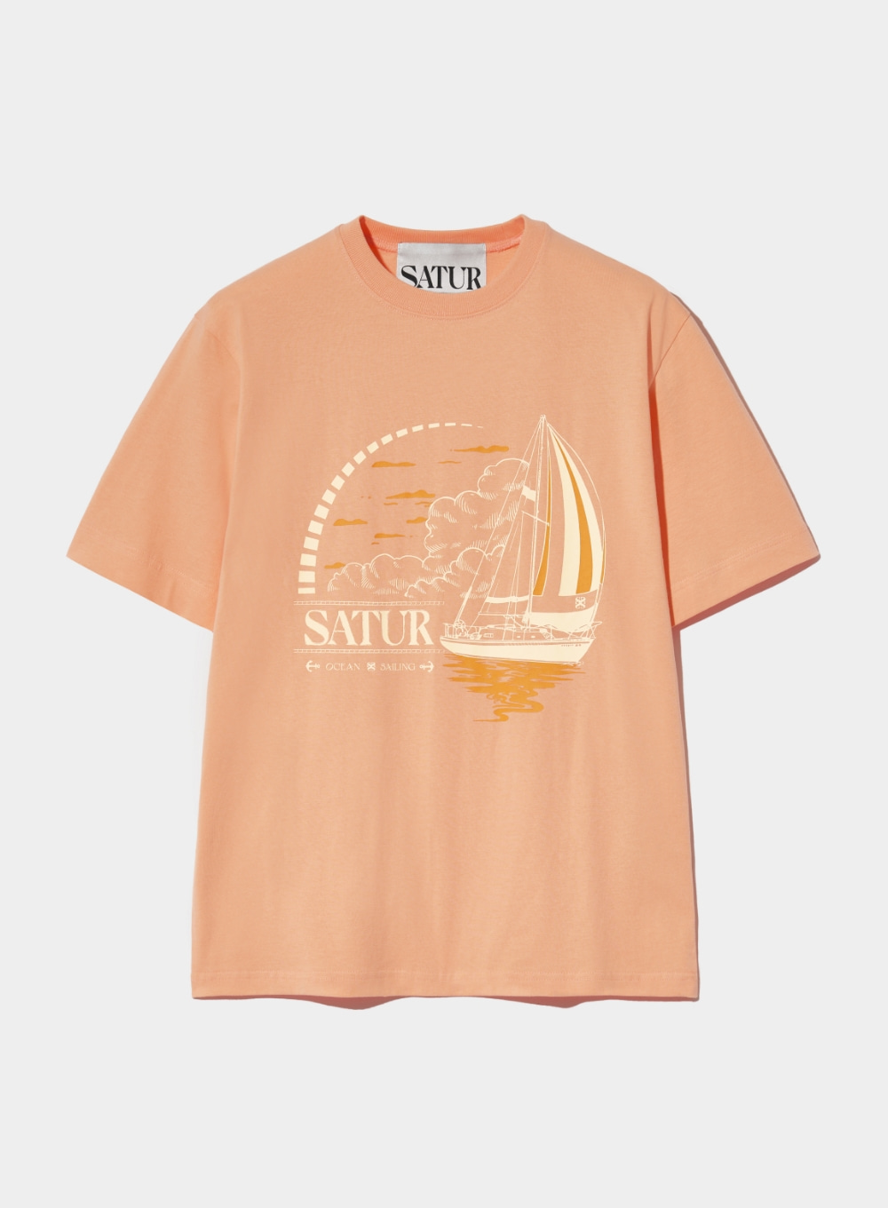 Sailing Graphic T-Shirt - Peach Coral