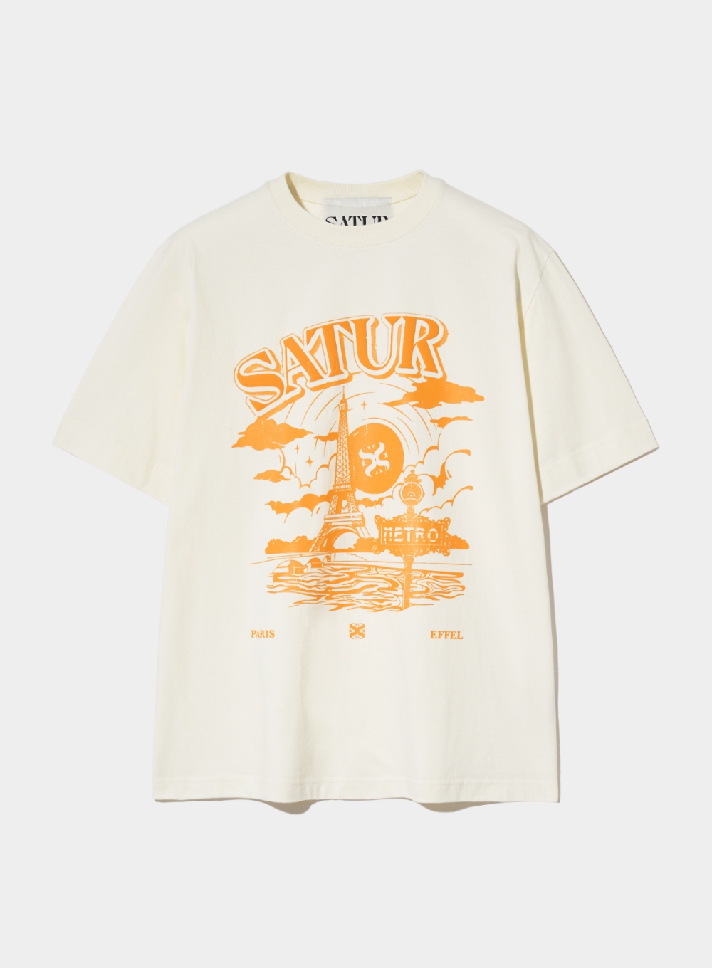Paris Metro Graphic T-Shirt - Cream Orange