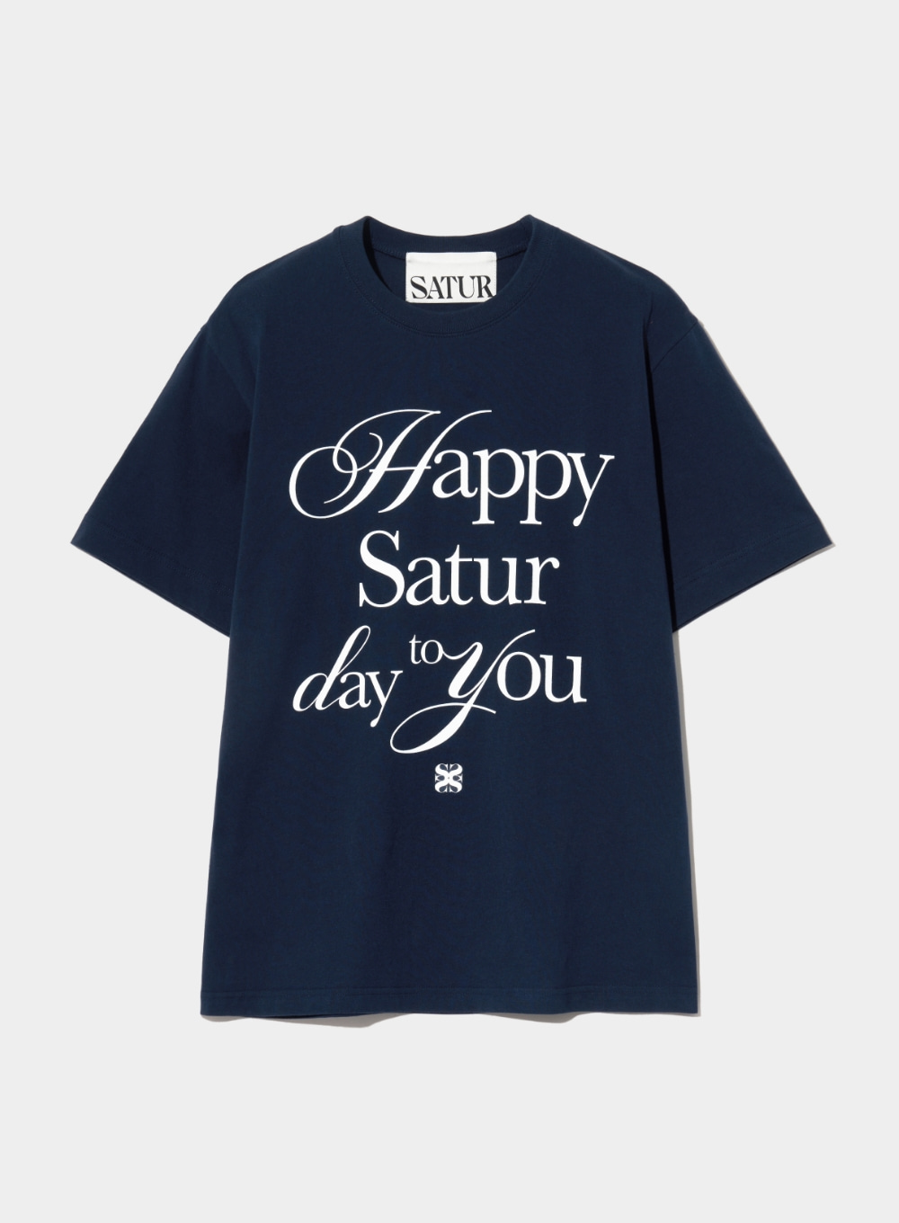 Happy Saturday Typo Graphic T-Shirt - Classic Navy