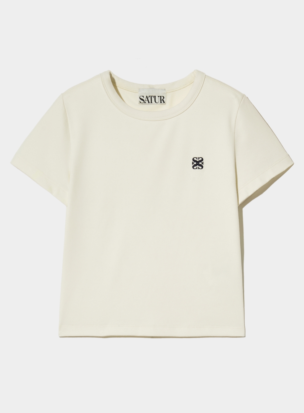 (W) Essential Basic Logo T-Shirt - Cream Ivory