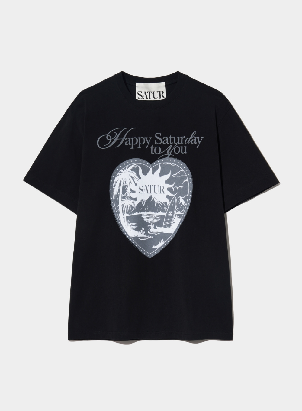 Sunrise in Heart Graphic T-Shirt - Newtro Black