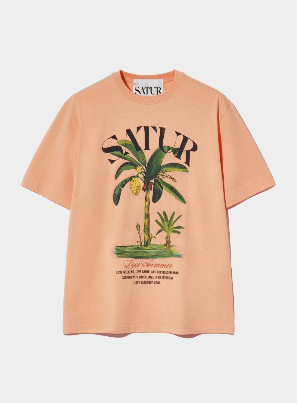 Banana Tree Graphic T-Shirt - Peach Coral