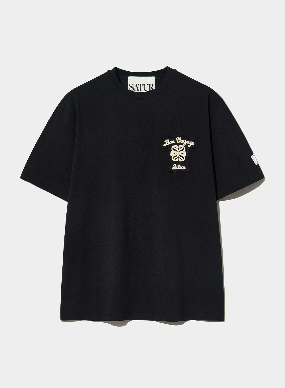 Bon Voyage Raw-Cut Applique T-Shirt - Classic Black