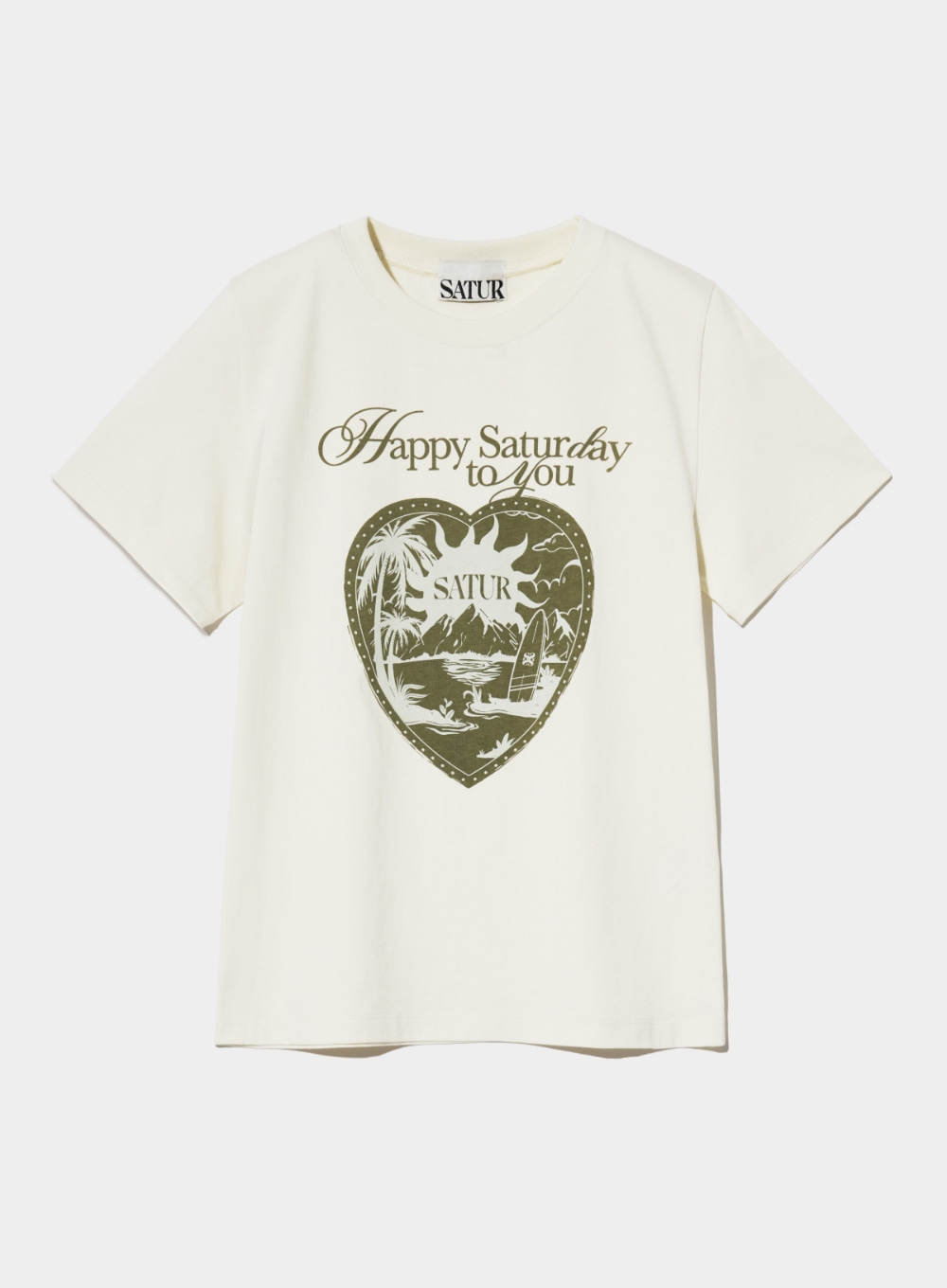 (W) Sunrise in Heart Graphic T-Shirt - Vintage Cream