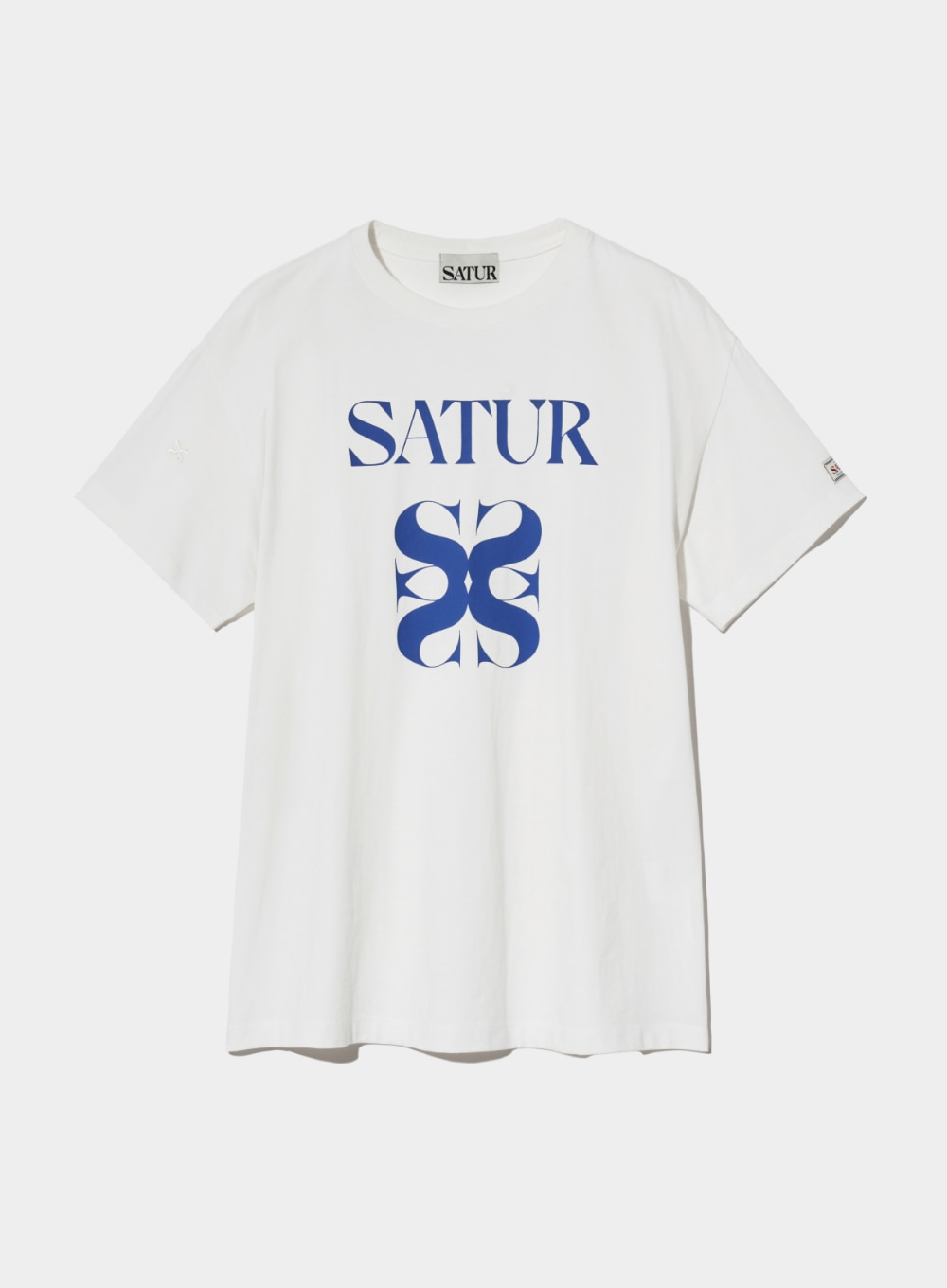 (W) Satur All Day T-Shirt - White Blue