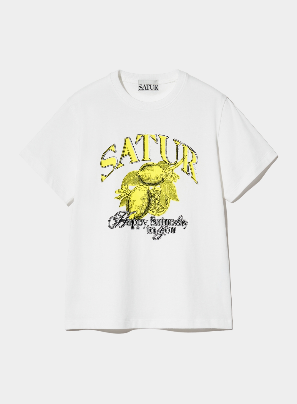[6월 17일 예약배송] (W) Citron Summer Graphic T-Shirt - Saturday White