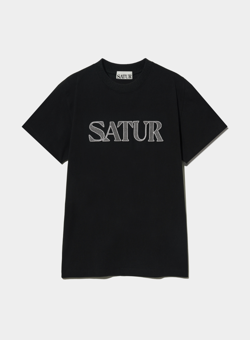 (W) Logo Cross Stitch T-Shirt - Classic Black