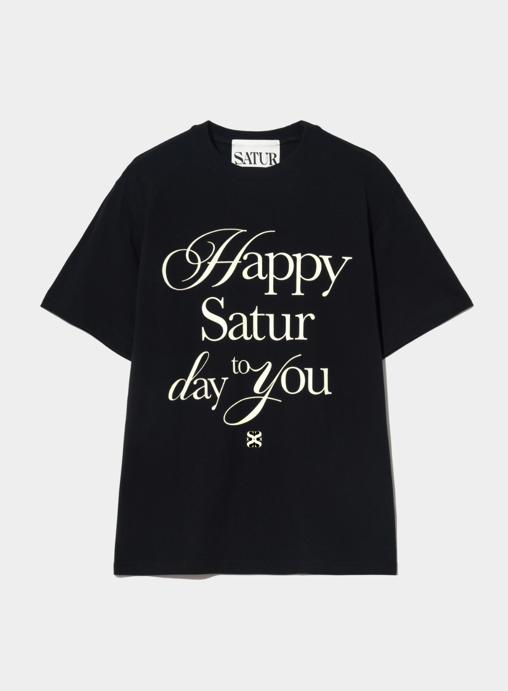 Happy Saturday Typo Graphic T-Shirt - Classic Black