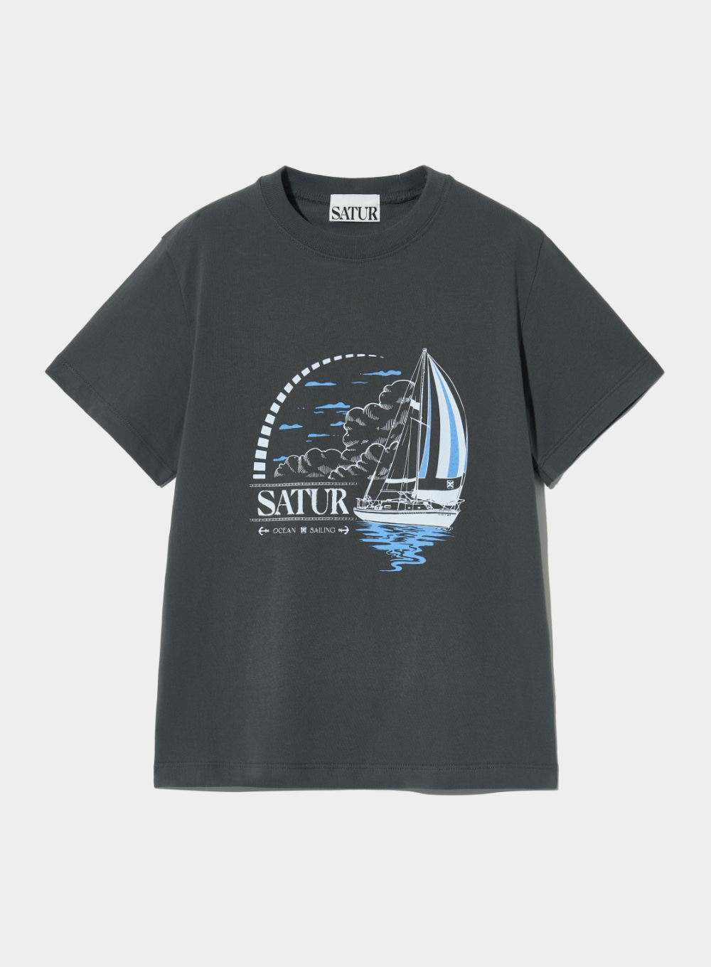[5월 7일 예약배송] (W) Sailing Graphic T-Shirt - Resort Charcoal