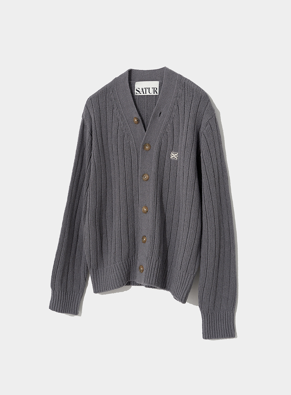 Faro Over Size Boucle Cardigan - Charcoal Gray