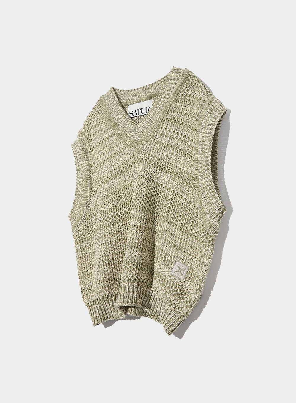 Nice Natural Meshed Vest - Saturday Green
