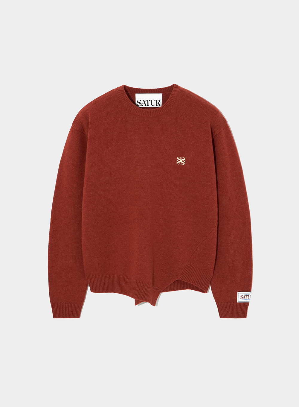 Dublin Unbalanced Cashmere Blend Knit - Holiday Red