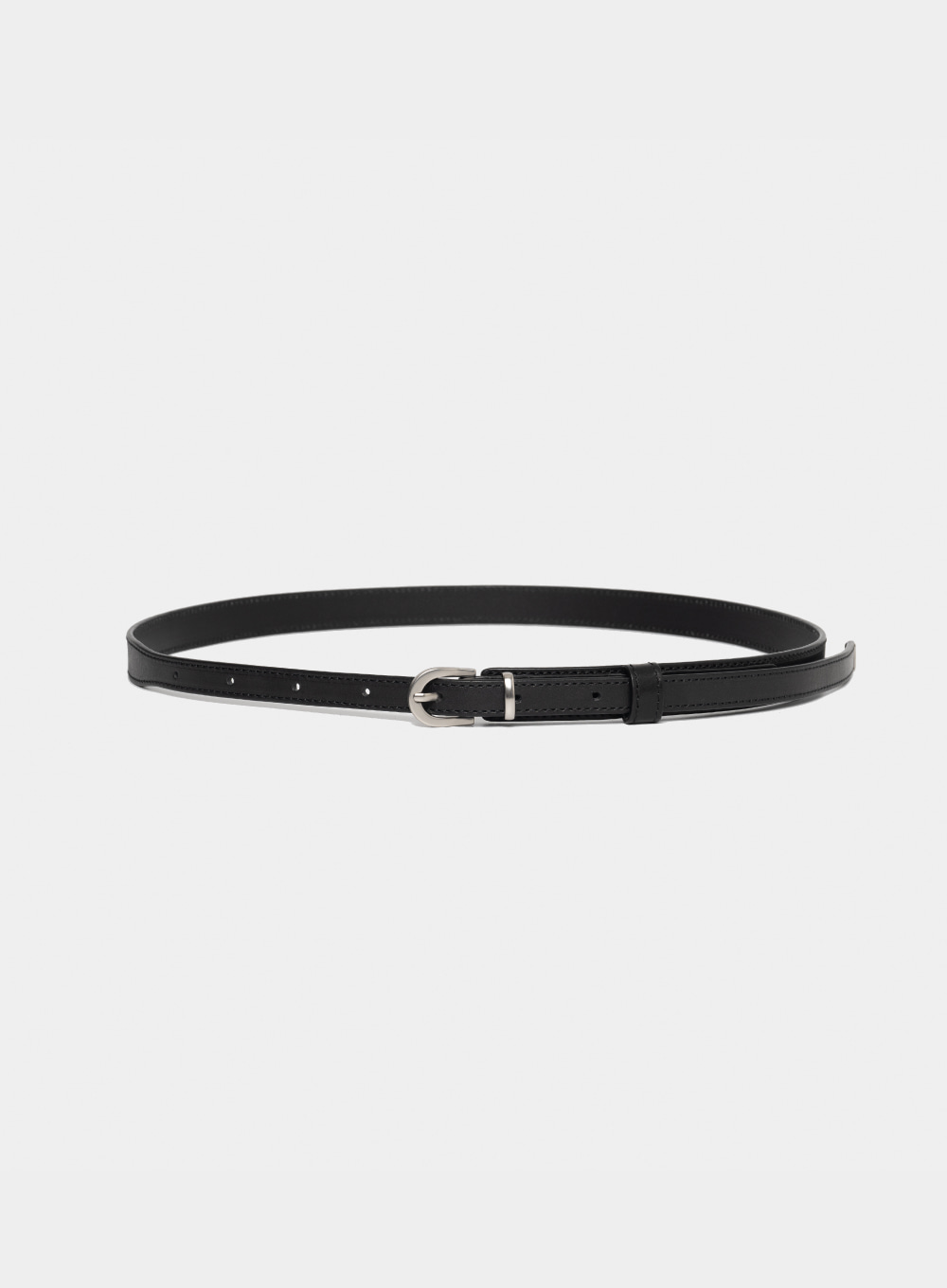 Satur All Day Layered Leather Belt - Black