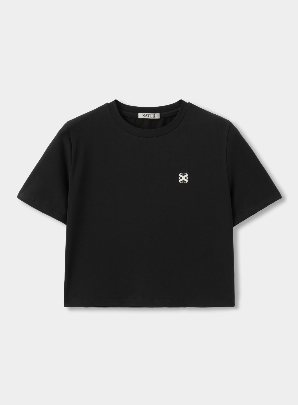 Vinci Basic Crop T-shirt - Classic Black