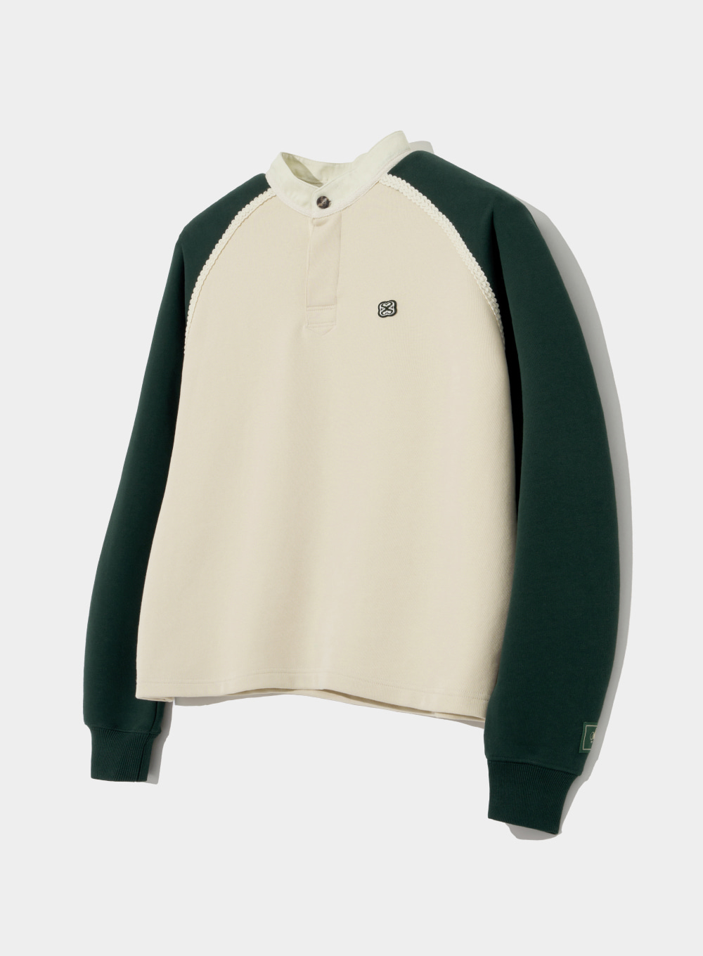 Raglan Football Sweatshirts - Green Ivory
