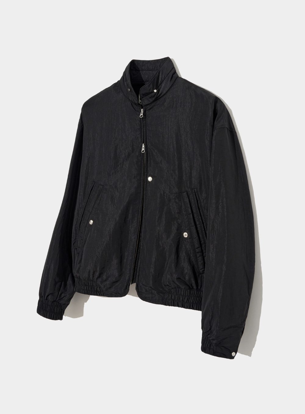 Santee Nylon Oversized Blouson Ma-1 Jacket - Pirate Black