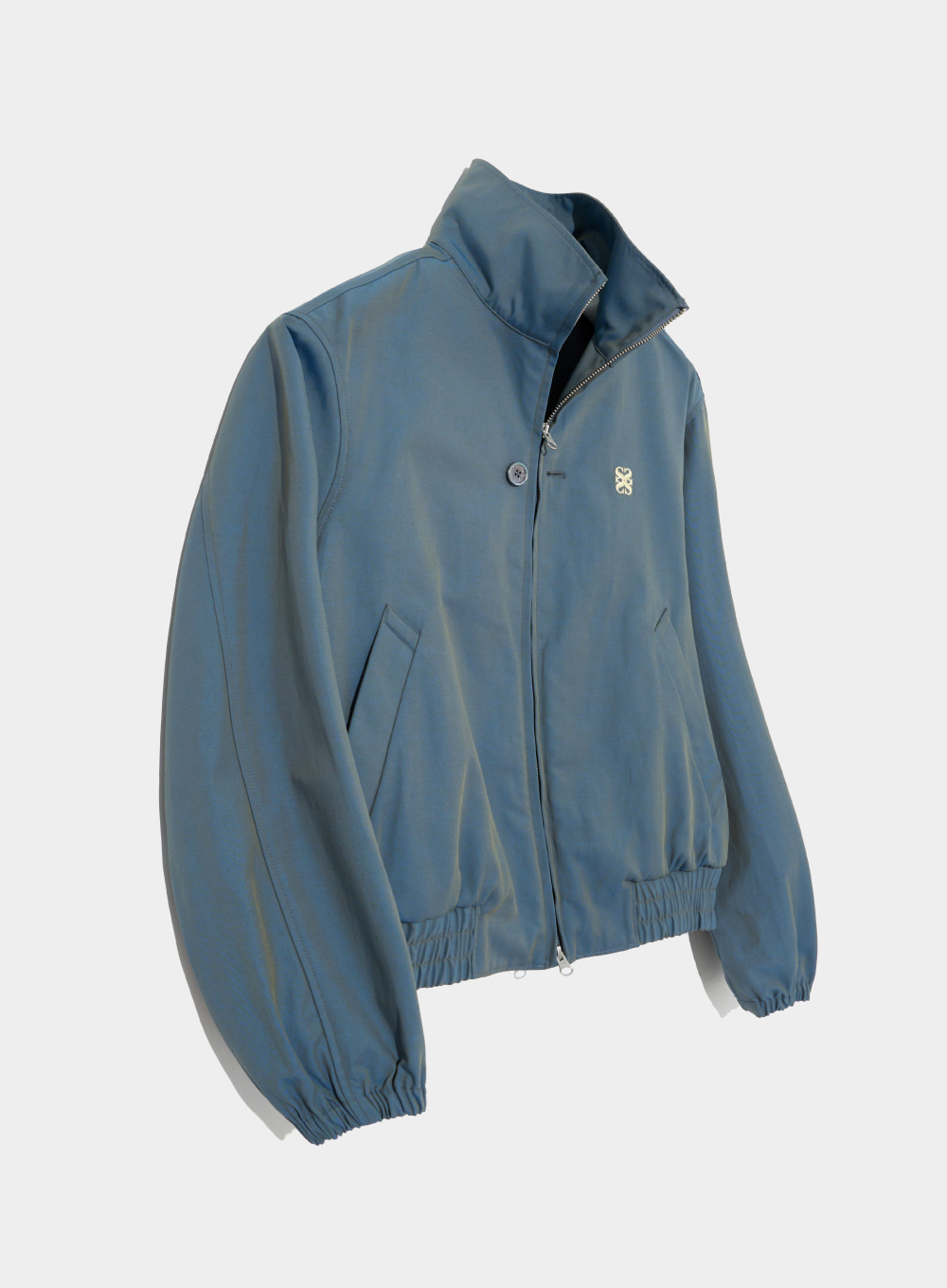 Lecce Two Tone Zip Up Jacket - Emerald Blue