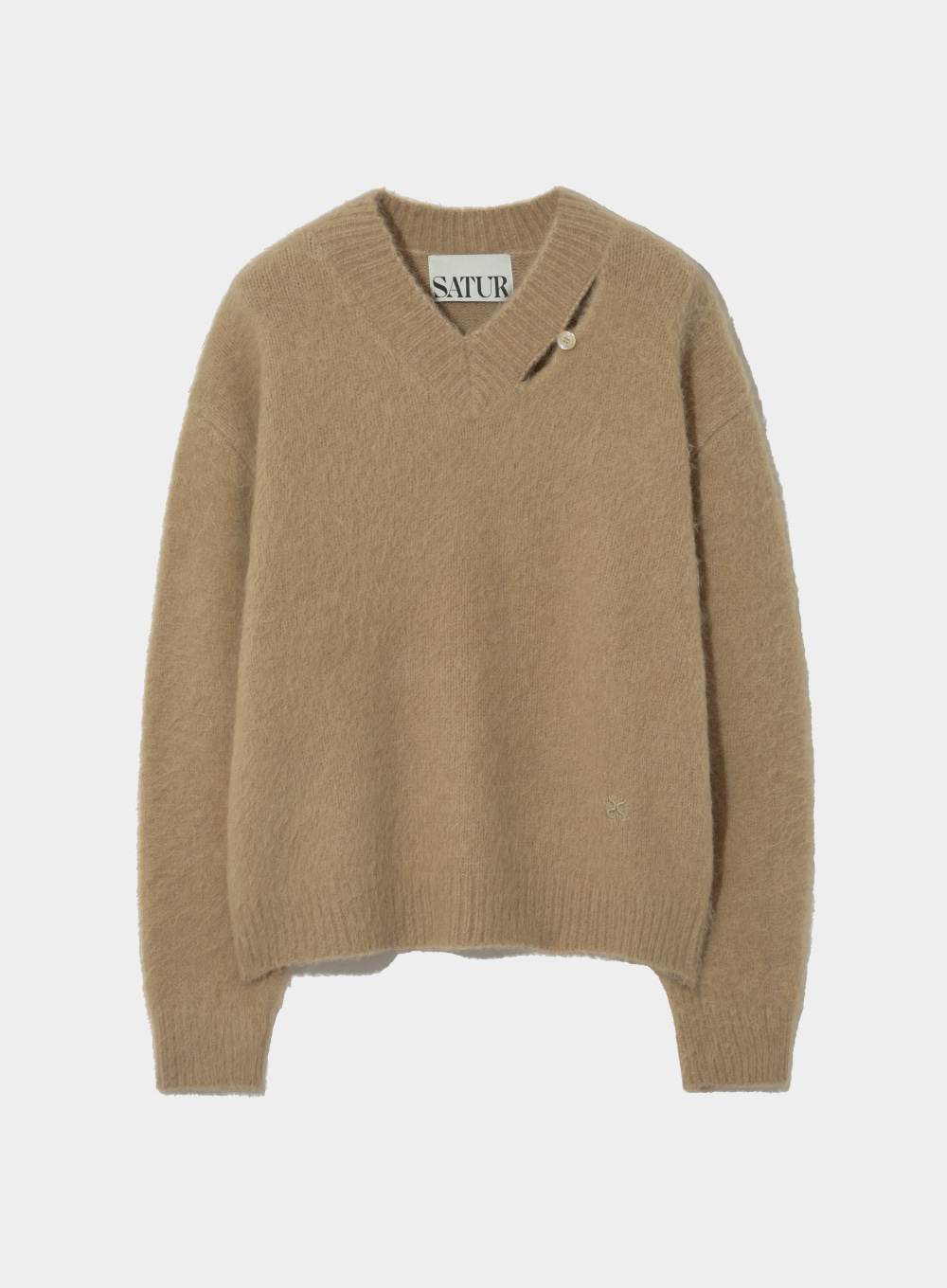 Essen Two Tone Mohair Pullover Knit - Heritage Brown