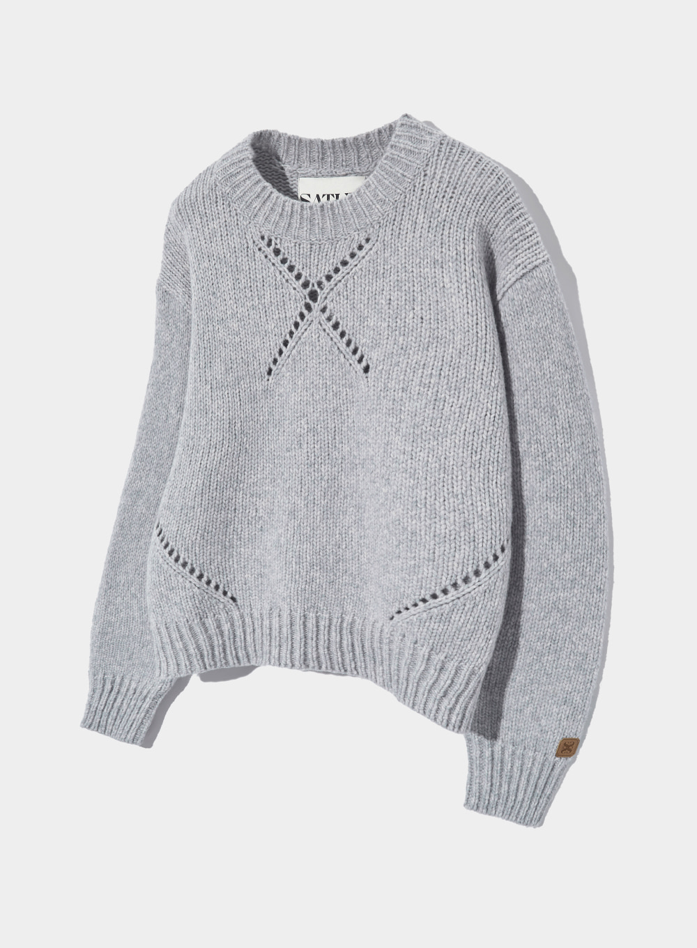 Cardiff Wool Blend Pullover Knit - Melange Gray