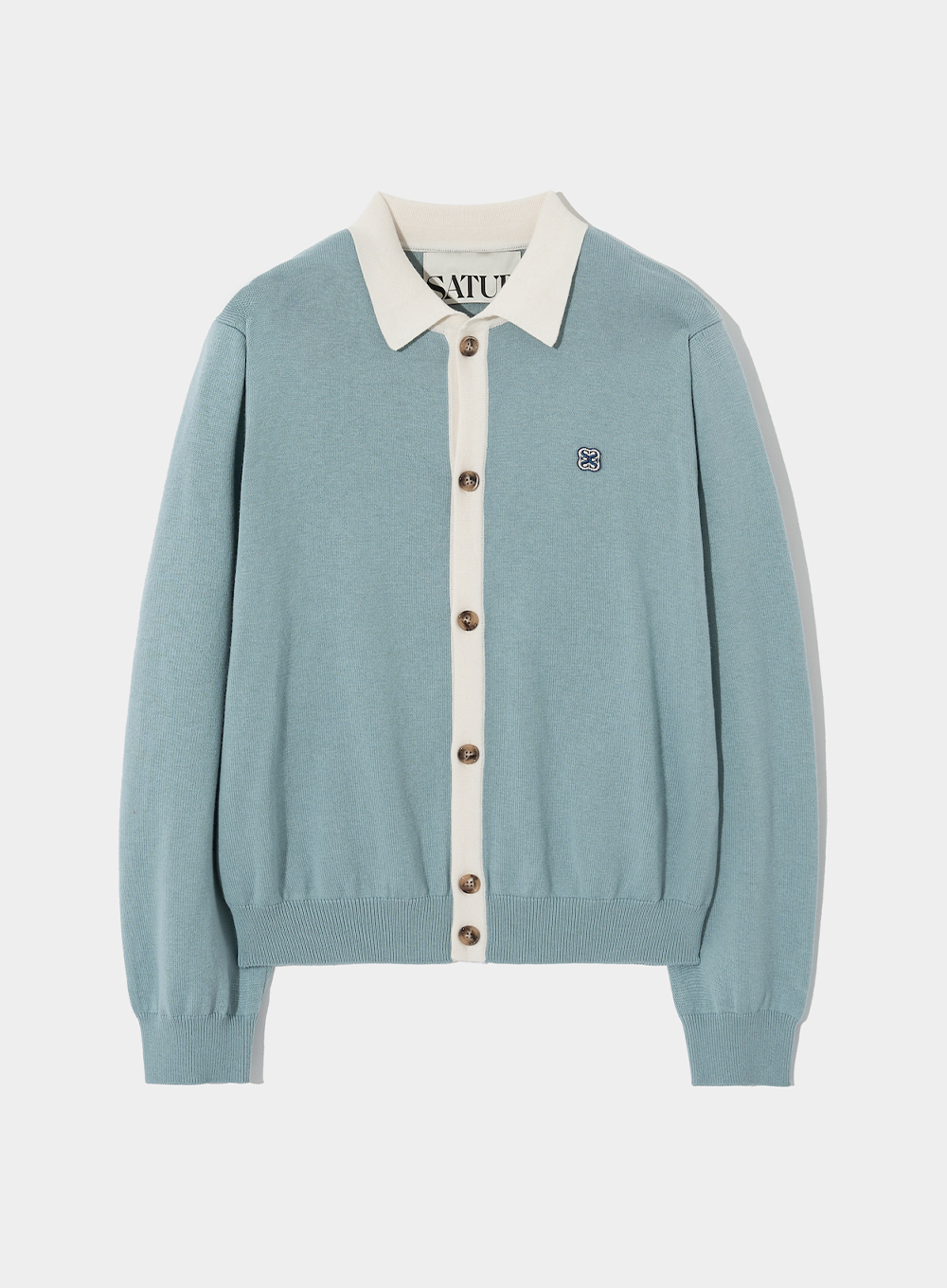 All Day Satur Basic Collar Cardigan - Country Blue
