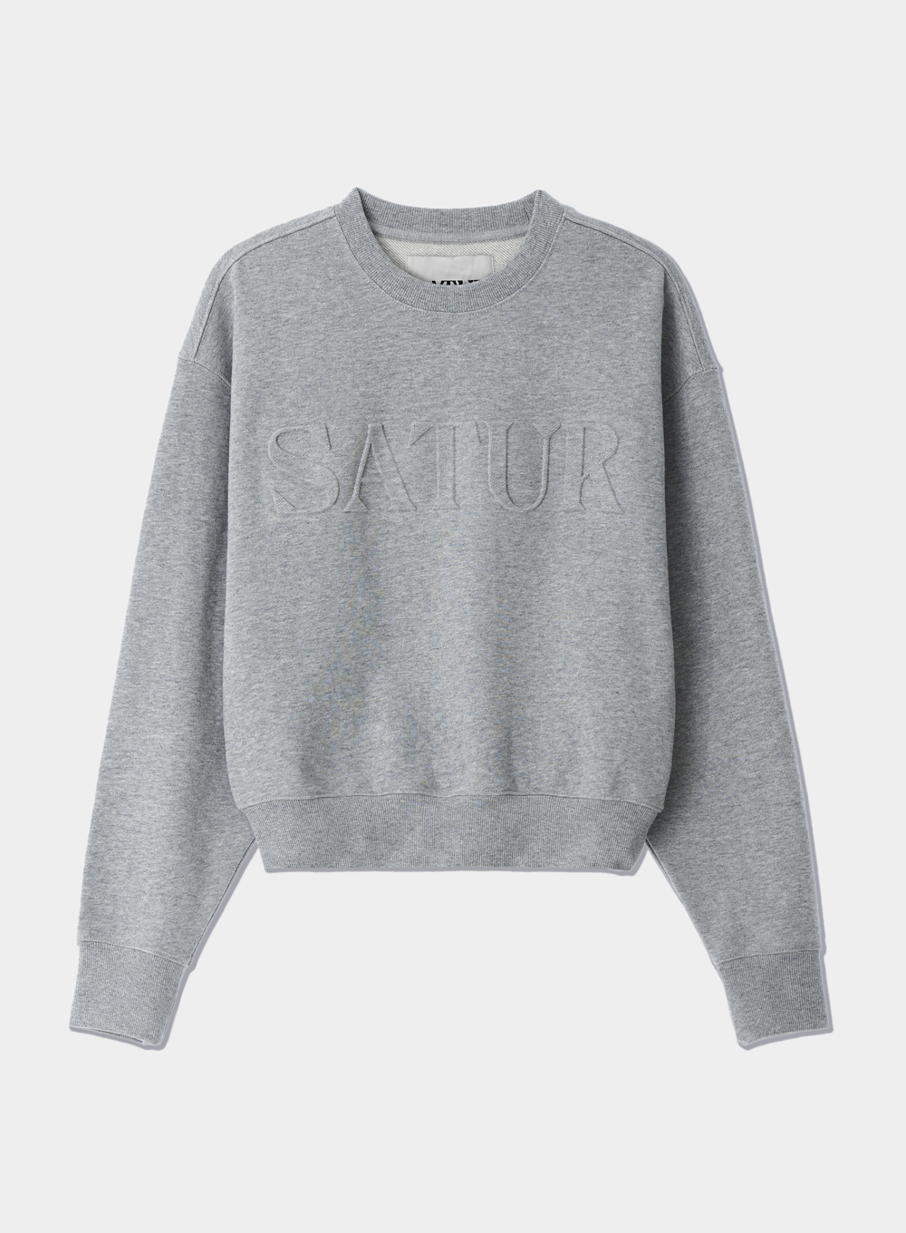 Classy Heavy Cotton Crop Sweatshirt - Melange Gray